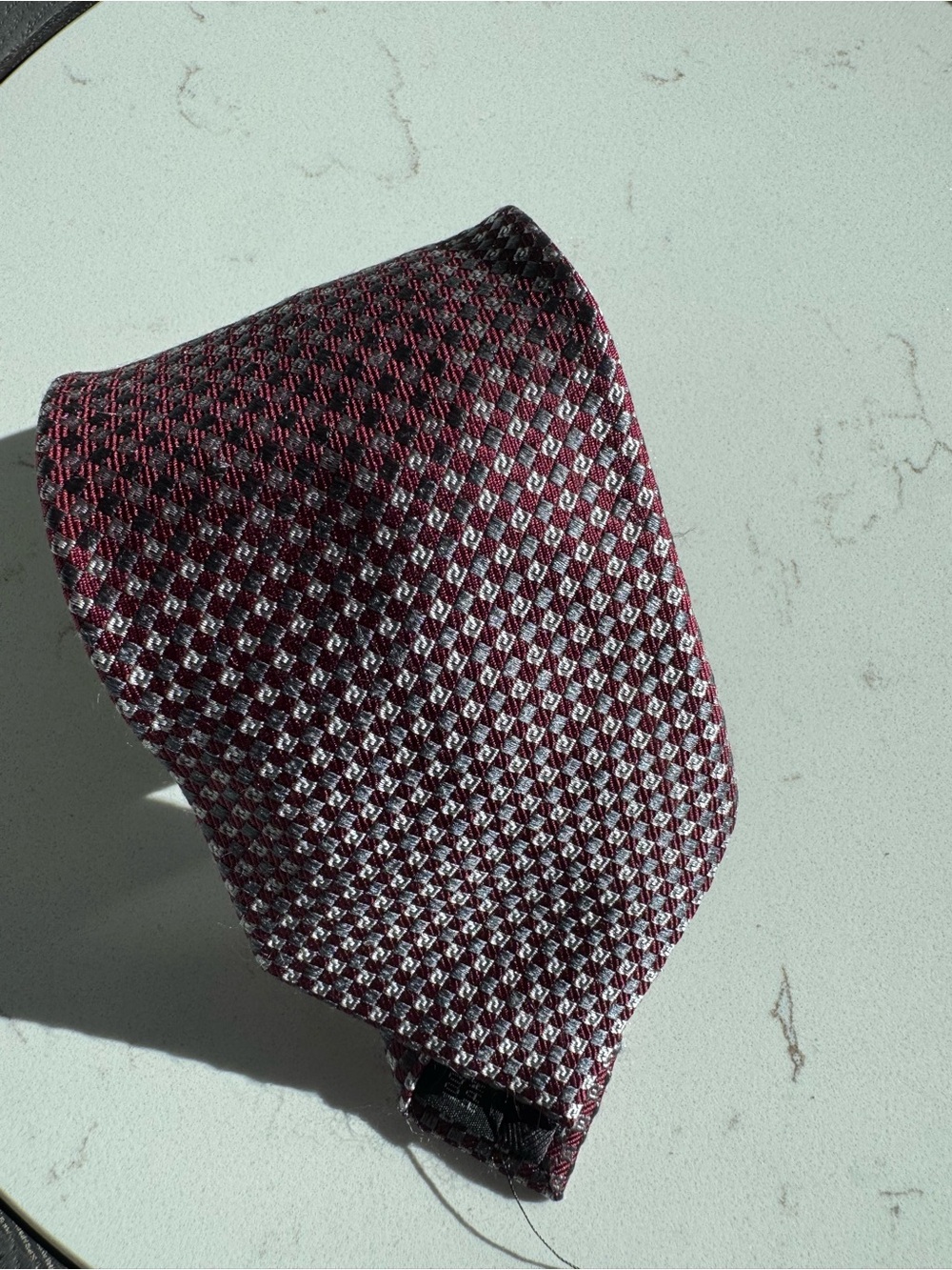 Bruno Piatelli Men's Textured Burgundy purple Woven Tie 100% silk